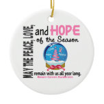 Breast Cancer Christmas 3 Snow Globe Ornaments
