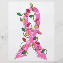 Breast Cancer Christmas Lights Ribbon Flyers
