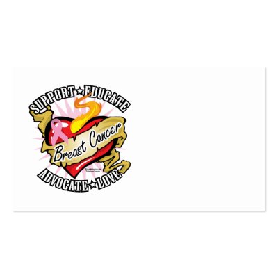 Breast Cancer Classic Tattoo Business Card Templates by fightcancertees