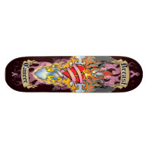 Breast Cancer Cross and Heart Skateboard