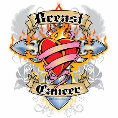 Breast Cancer Cross & Heart Cut Out by fightcancertees
