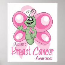 Breast Cancer Cute Butterfly Posters