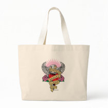 Breast Cancer Dagger Tattoo Canvas Bag