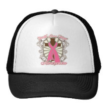 Breast Cancer Faith Love Hope Awareness Cross Mesh Hats