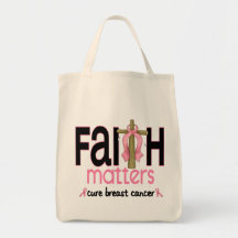 Breast Cancer Faith Matters Cross 1 Canvas Bag