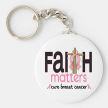 Breast Cancer Faith Matters Cross 1 Key Chain