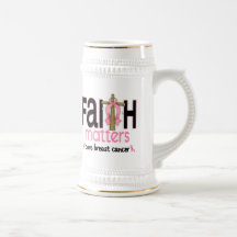 Breast Cancer Faith Matters Cross 1 Mugs