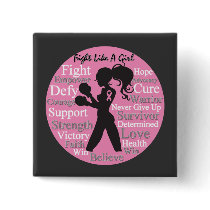 Breast Cancer Fight Like A Girl Collage Pinback Button