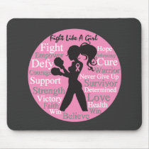 Breast Cancer Fight Like A Girl Collage Mousepads