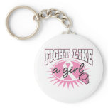 Breast Cancer Fight Like A Girl Sporty Callout Key Chains