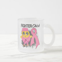 Breast Cancer Fighter Chick Grunge Mug