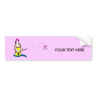 BREAST CANCER Fishing Bumper Sticker by createuniquegifts