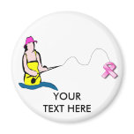 BREAST CANCER Fishing Fridge Magnet