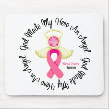Breast Cancer God Made My Hero An Angel Mouse Pad