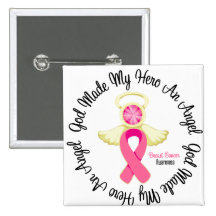 Breast Cancer God Made My Hero An Angel Pin