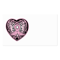 Breast Cancer Gothic Heart Business Card