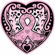 Breast Cancer Gothic Heart Cut Outs