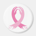 Breast Cancer Hands Ribbon Fridge Magnet
