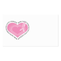 Breast Cancer Heart Business Card