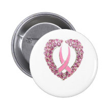 BREAST CANCER HEART BUTTONS