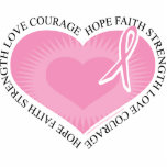 Breast Cancer Heart Acrylic Cut Out