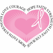 Breast Cancer Heart Acrylic Cut Out
