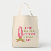 Breast Cancer Hope Courage Strength Bag