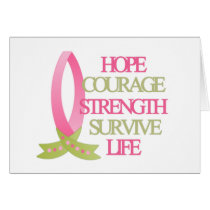 Breast Cancer Hope Courage Strength Cards