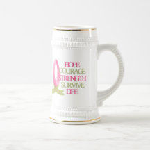Breast Cancer Hope Courage Strength Coffee Mug