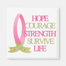 Breast Cancer Hope Courage Strength Magnets