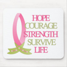 Breast Cancer Hope Courage Strength Mouse Pad