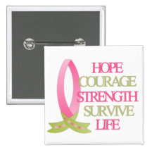 Breast Cancer Hope Courage Strength Pin