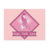 Breast Cancer Hope Faith Love Postcard