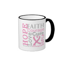 Breast Cancer Hope Faith Motto Coffee Mugs
