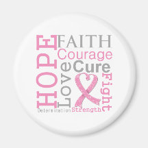 Breast Cancer Hope Faith Motto Magnet