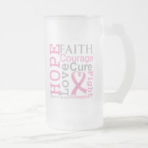 Breast Cancer Hope Faith Motto Mug