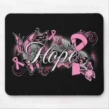 Breast Cancer Hope Garden Ribbon Mouse Pad