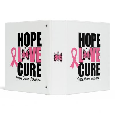 Breast Cancer Hope Love Cure Binder by giftsforawareness
