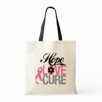 Breast Cancer HOPE LOVE CURE Gifts Canvas Bags