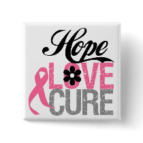 Breast Cancer HOPE LOVE CURE Gifts Pin