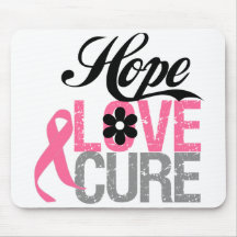 Breast Cancer HOPE LOVE CURE Gifts Mouse Pads