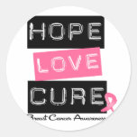 Breast Cancer Hope Love Cure Round Sticker