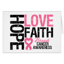 Breast Cancer Hope Love Faith Greeting Cards