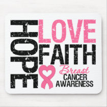 Breast Cancer Hope Love Faith Mouse Pads