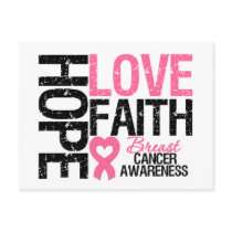 Breast Cancer Hope Love Faith Postcard