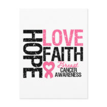 Breast Cancer Hope Love Faith Postcard