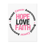 Breast Cancer Hope Love Faith Postcards