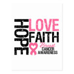 Breast Cancer Hope Love Faith Postcard