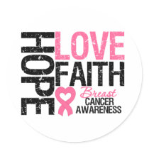 Breast Cancer Hope Love Faith Sticker