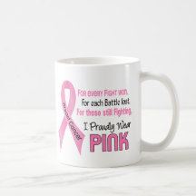 Breast Cancer I Proudly Wear Pink 1 Coffee Mugs